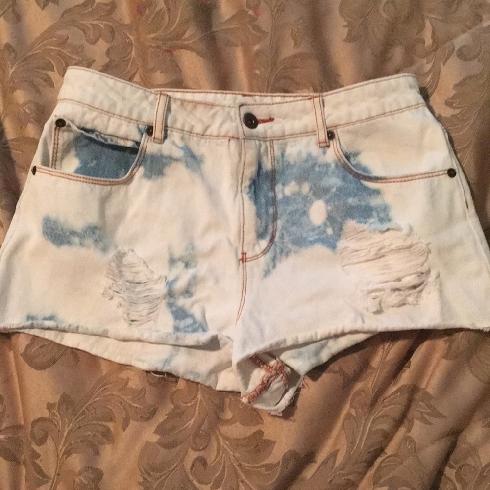 Forever 21 High-Waisted Acid-Wash Shorts